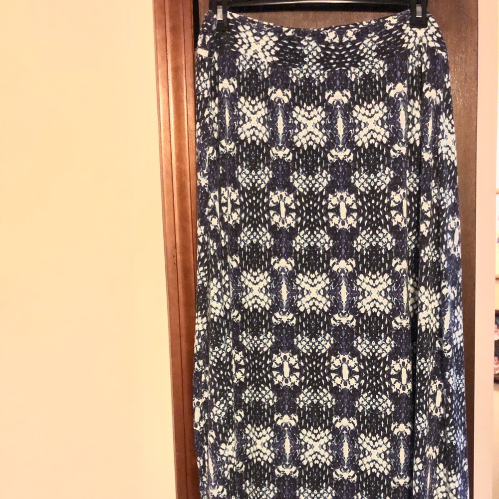 Blue & White Maxi Skirt